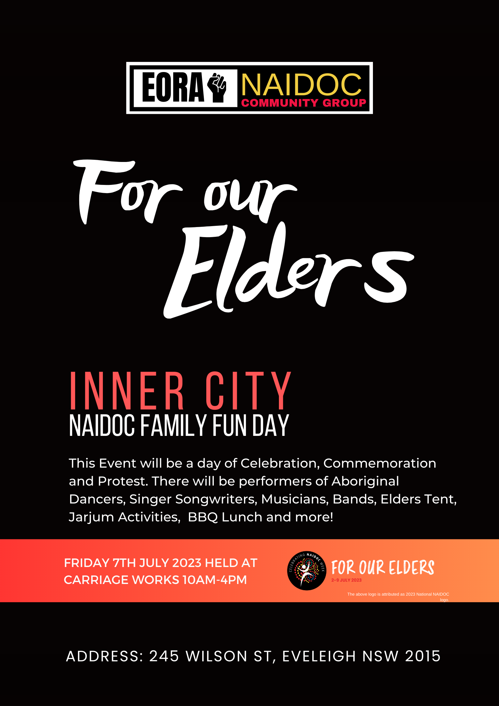 EORA NAIDOC For our Elders 7th July 2023 Poster.png